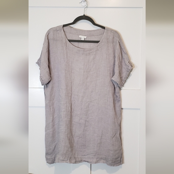 J. Jill Linen Pure Jill Shirt Dress Tunic Gray Lagenloook 100% Linen Sz … - Picture 1 of 12